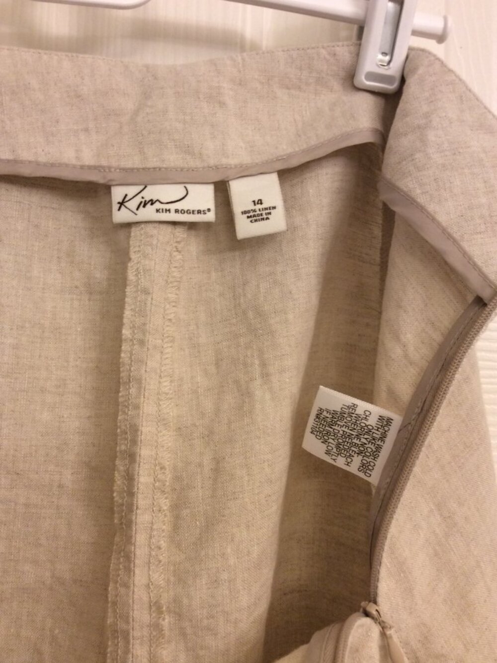 Kim Rogers 100% Linen Skirt Size 14 Oatmeal – Long, Flowy, Great Condition - Picture 4 of 4